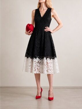 SACHIN + BABI
Black and White Antonia Colour Block Lace Midi Dress